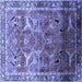 Square Oriental Blue Industrial Rug, urb2098blu