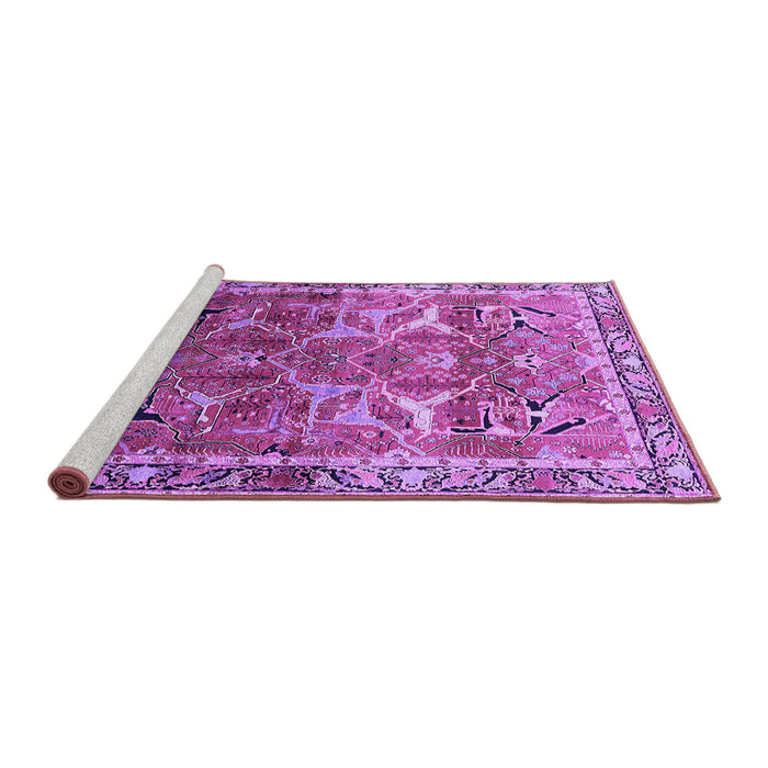 Sideview of Machine Washable Oriental Purple Industrial Area Rugs, wshurb2098pur