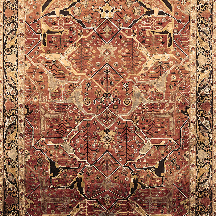 Machine Washable Oriental Brown Industrial Rug, wshurb2098brn