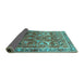 Sideview of Oriental Turquoise Industrial Rug, urb2098turq