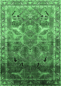 Oriental Emerald Green Industrial Rug, urb2098emgrn