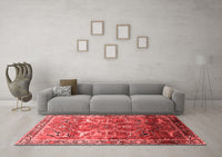 Machine Washable Oriental Red Industrial Rug, wshurb2098red