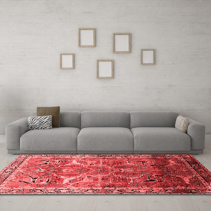Industrial Red Washable Rugs