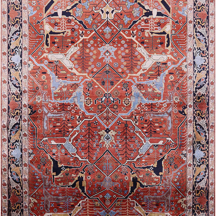 Mid-Century Modern Khaki Rose Pink Oriental Rug, urb2098