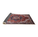 Sideview of Mid-Century Modern Khaki Rose Pink Oriental Rug, urb2099