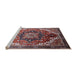 Sideview of Machine Washable Industrial Modern Khaki Rose Pink Rug, wshurb2099