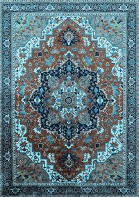 Oriental Light Blue Industrial Rug, urb2099lblu