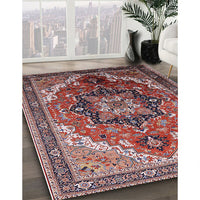 Mid-Century Modern Khaki Rose Pink Oriental Rug, urb2099