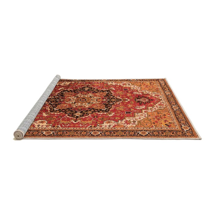 Sideview of Machine Washable Oriental Orange Industrial Area Rugs, wshurb2099org