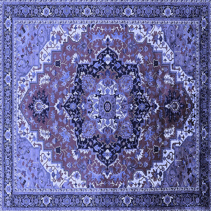 Square Oriental Blue Industrial Rug, urb2099blu