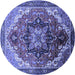 Round Oriental Blue Industrial Rug, urb2099blu