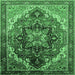 Square Oriental Emerald Green Industrial Rug, urb2099emgrn