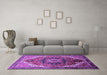 Machine Washable Oriental Purple Industrial Area Rugs in a Living Room, wshurb2099pur