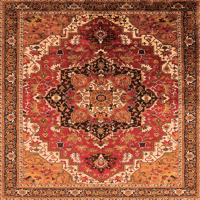 Square Oriental Orange Industrial Rug, urb2099org