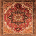 Square Oriental Orange Industrial Rug, urb2099org