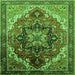 Square Oriental Green Industrial Rug, urb2099grn