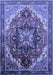 Machine Washable Oriental Blue Industrial Rug, wshurb2099blu