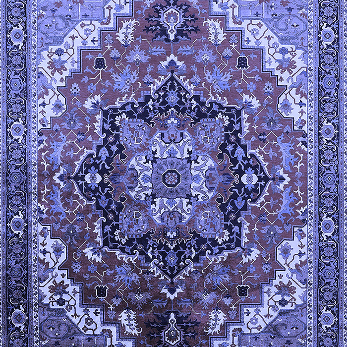 Machine Washable Oriental Blue Industrial Rug, wshurb2099blu