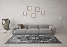 Machine Washable Oriental Gray Industrial Rug in a Living Room,, wshurb2099gry