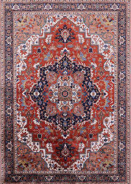 Mid-Century Modern Khaki Rose Pink Oriental Rug, urb2099