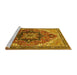 Sideview of Machine Washable Oriental Yellow Industrial Rug, wshurb2099yw