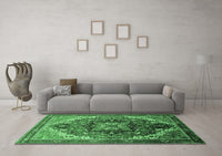 Machine Washable Oriental Emerald Green Industrial Rug, wshurb2099emgrn