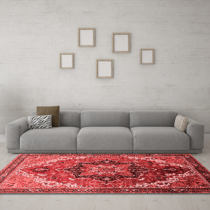 Industrial Red Washable Rugs