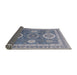 Sideview of Mid-Century Modern Azure Blue Oriental Rug, urb2100