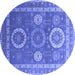 Round Oriental Blue Industrial Rug, urb2100blu