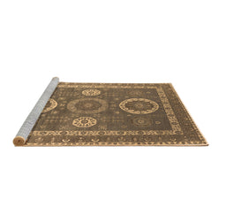 Sideview of Machine Washable Oriental Brown Industrial Rug, wshurb2100brn