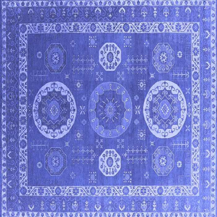 Square Oriental Blue Industrial Rug, urb2100blu