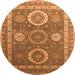 Round Oriental Orange Industrial Rug, urb2100org