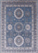 Mid-Century Modern Azure Blue Oriental Rug, urb2100