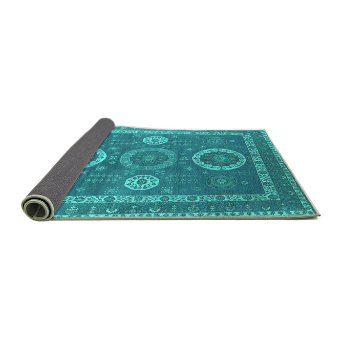 Sideview of Oriental Turquoise Industrial Rug, urb2100turq
