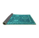 Sideview of Oriental Turquoise Industrial Rug, urb2100turq