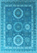 Machine Washable Oriental Light Blue Industrial Rug, wshurb2100lblu