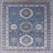 Square Mid-Century Modern Azure Blue Oriental Rug, urb2100