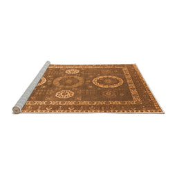 Sideview of Machine Washable Oriental Orange Industrial Area Rugs, wshurb2100org