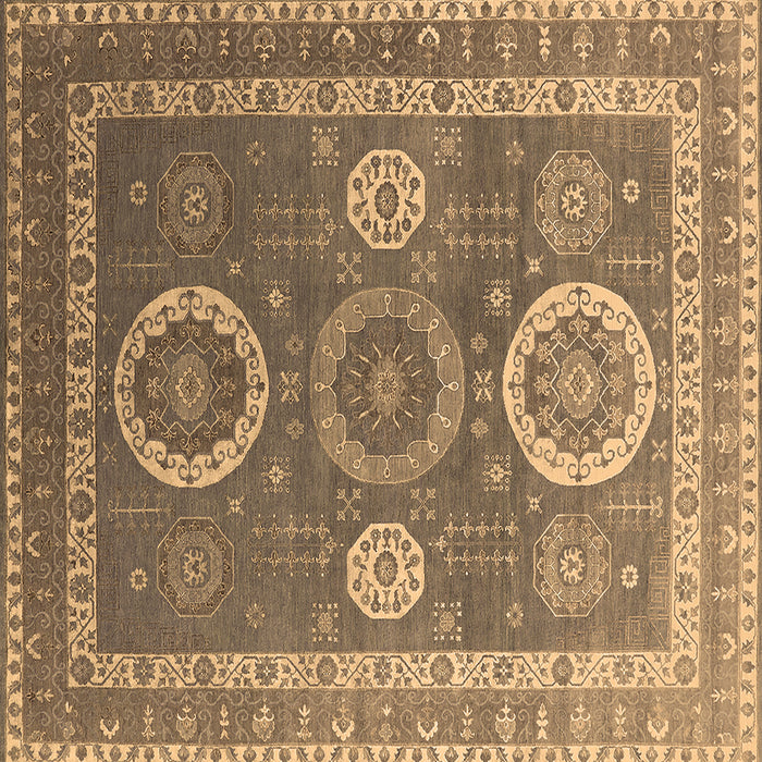 Square Machine Washable Oriental Brown Industrial Rug, wshurb2100brn