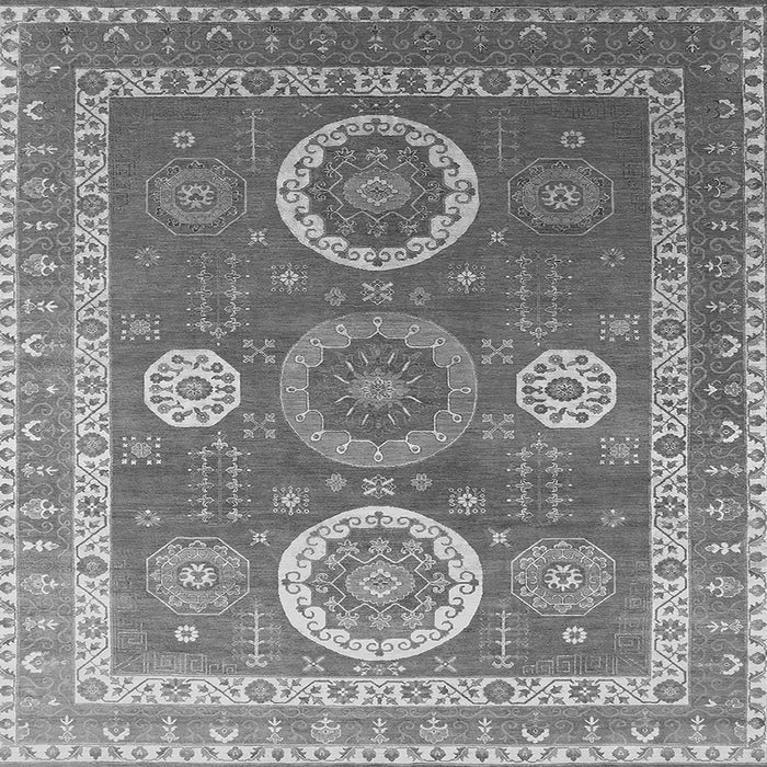 Square Machine Washable Oriental Gray Industrial Rug, wshurb2100gry