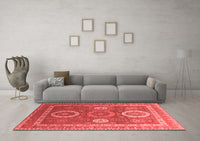 Machine Washable Oriental Red Industrial Rug, wshurb2100red