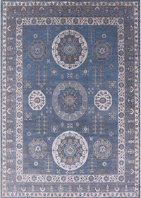 Machine Washable Industrial Modern Azure Blue Rug, wshurb2100