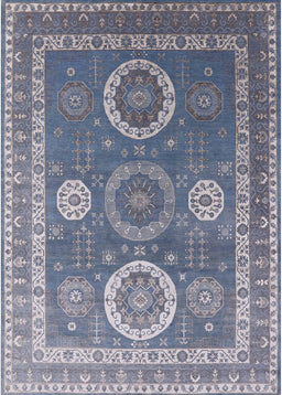 Machine Washable Industrial Modern Azure Blue Rug, wshurb2100