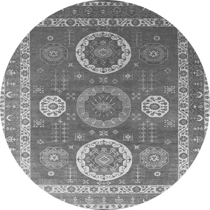 Round Oriental Gray Industrial Rug, urb2100gry