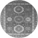 Round Oriental Gray Industrial Rug, urb2100gry