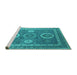 Sideview of Machine Washable Oriental Turquoise Industrial Area Rugs, wshurb2100turq