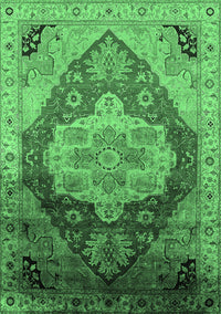 Oriental Emerald Green Industrial Rug, urb2101emgrn