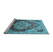 Sideview of Machine Washable Oriental Light Blue Industrial Rug, wshurb2101lblu