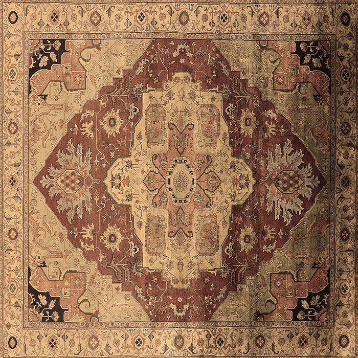 Square Oriental Brown Industrial Rug, urb2101brn