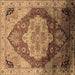 Square Oriental Brown Industrial Rug, urb2101brn